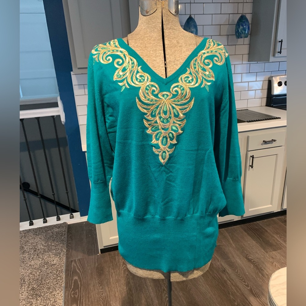 Bob Mackie wearable art designer sweater size Large